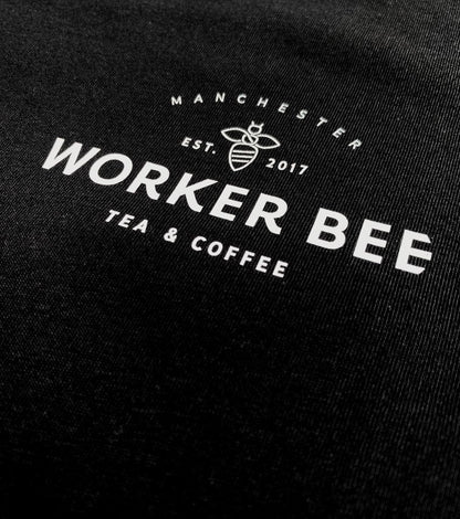 Worker Bee Tea & Coffee 100% Organic Cotton Black Men's T-Shirt with Dave Draws Illustration