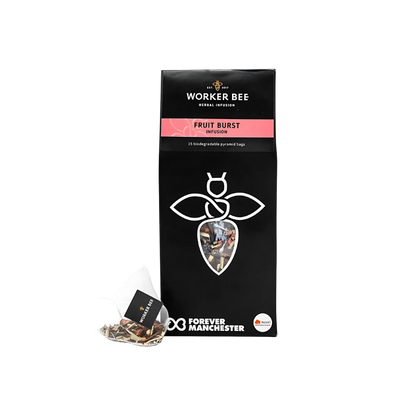 Manchester Worker Bee Fruit Burst Infusion packaging on a white background