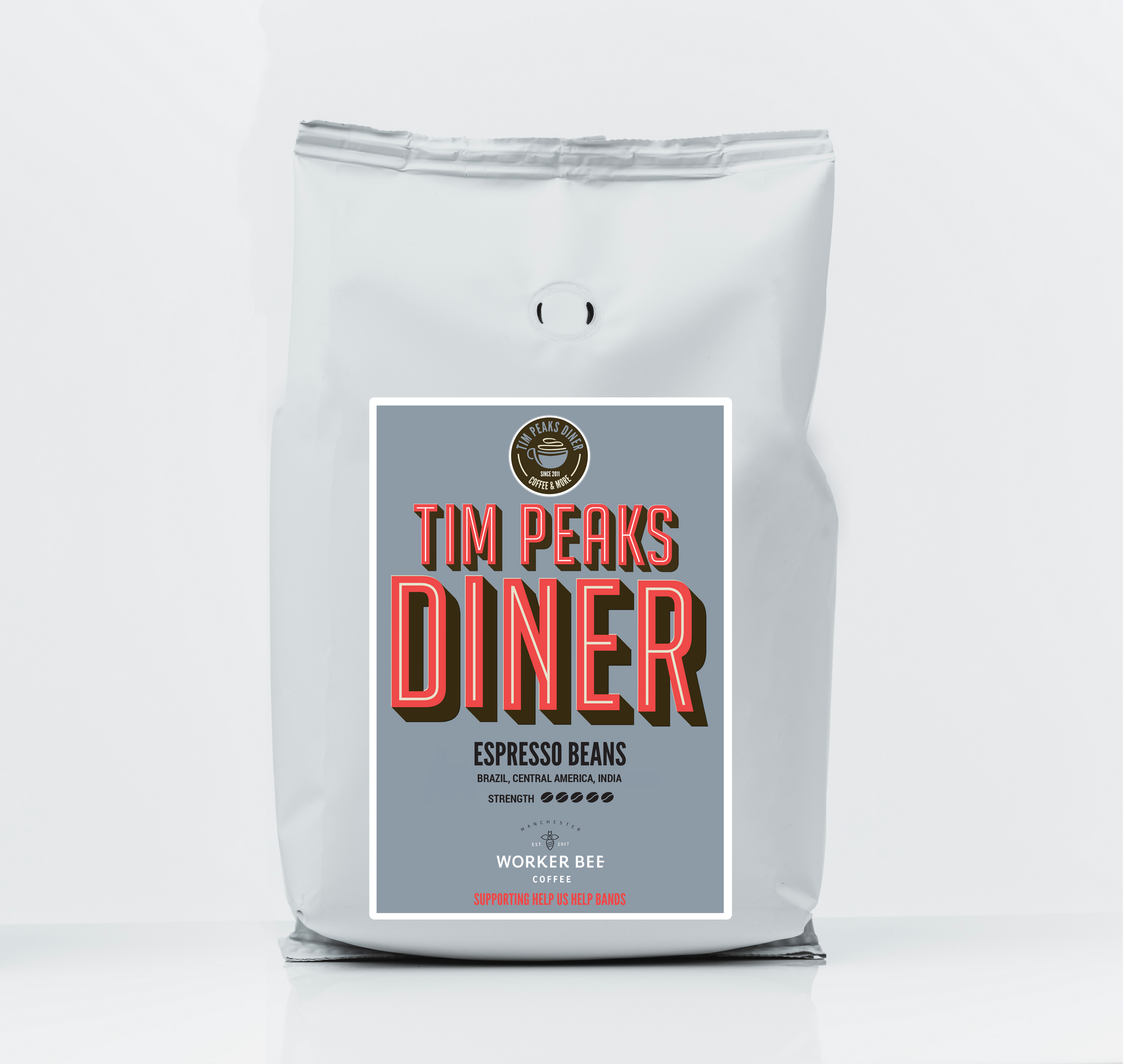 Pack shot of Tim Peaks Espresso Beans