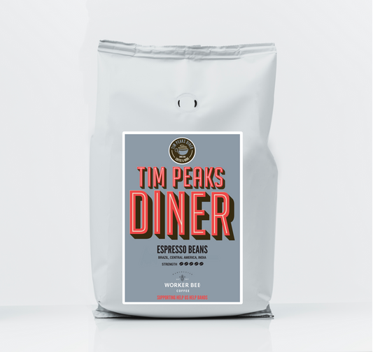 Pack shot of Tim Peaks Espresso Beans