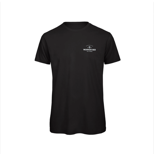 Worker Bee Tea & Coffee 100% Organic Cotton Black Men's T-Shirt with Dave Draws Illustration