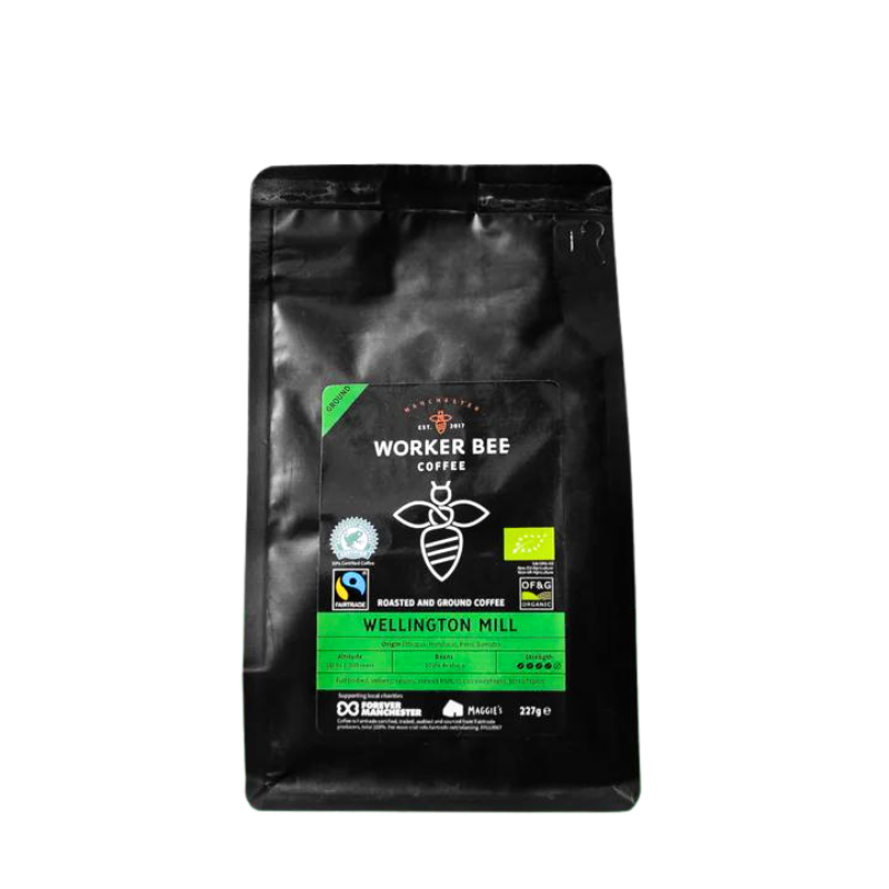 Wellington Mill Ground for Filter & Cafetiere 227g (Fairtrade, Rainforest Alliance & Organic)