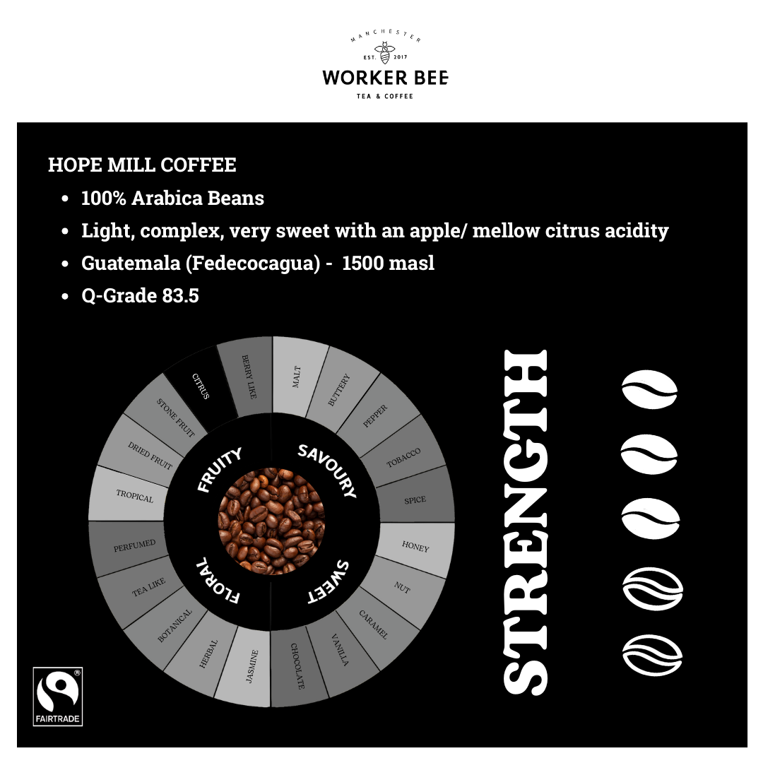 Hope Mill Guatemalan Single Origin Speciality Espresso Coffee Beans 500g